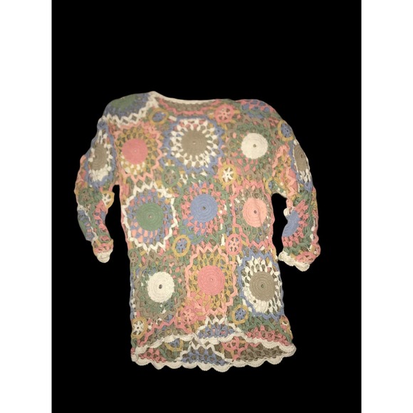 HANDKNIT SPRING/EASTER SWEATER  SZ M/L - Picture 7 of 9